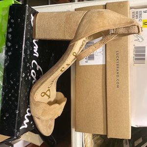 Brand new Sam Edelman suede sandal in beige color